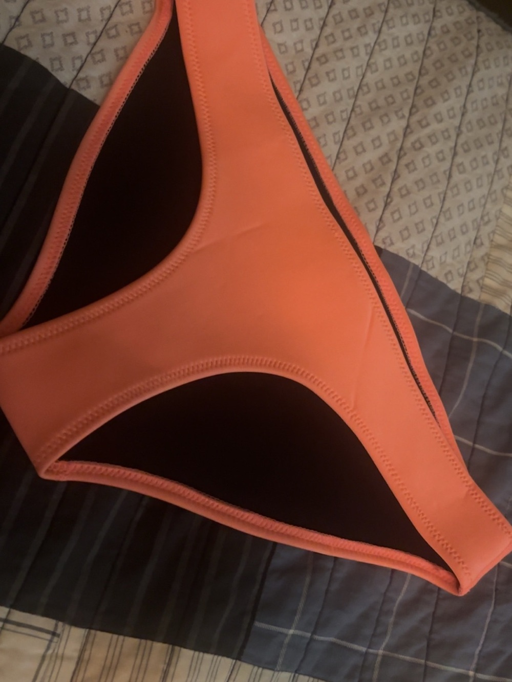 triangl swimwear Neon Coral with Black Lining Bikini Bottom